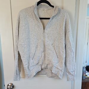 rag & bone Speckled Gray Zip-Up Hoodie